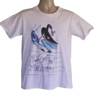 PINK FLOYD GERALD SCARFE Tshirt, M, White, The Wall, Teacher/Professor